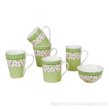 New Bone China/Porcelain Coffee Mug with Spring Flower Design, Different Sizes are Available